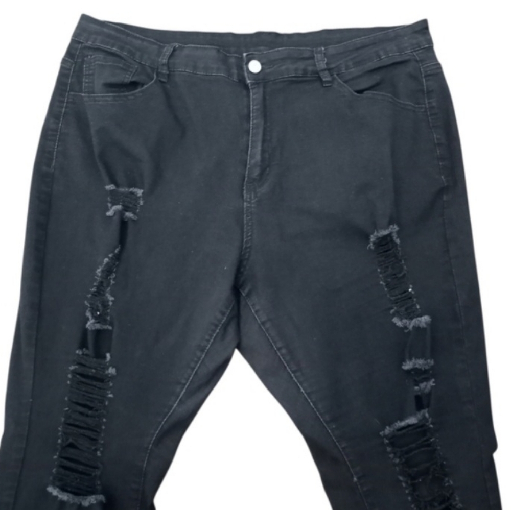 Black Distressed Jeans Sz.18 EUC. - Picture 3 of 5